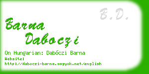 barna daboczi business card